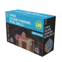 LED Petal Balls 5pk Colour Change