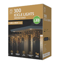 LED Icicle Lights 300 Vintage Gold