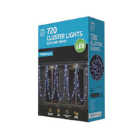 LED Cluster Lights 720 Blue & White