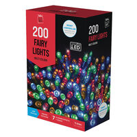 Fairy Lights LEDS Flashing multicolour with Timer 200pc