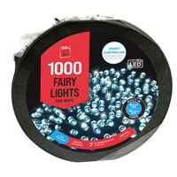 LED Flashing Cool White String + Timer 1000pc