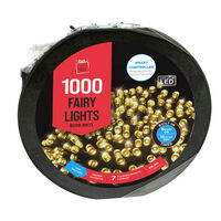 LEDS Flashing Warm White String w. Timer 1000pc