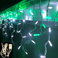 Icicle Lights GREEN/WHITE 4.8m Extendable + Controller