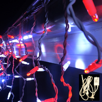 Icicle Lights ORANGE/WHITE 4.8m + Controller