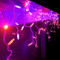 Icicle Lights PURPLE/ORANGE 4.8m Extendable