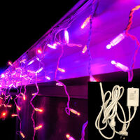 Icicle Lights PURPLE/ORANGE 4.8m + Controller