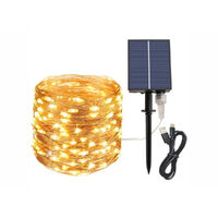 Solar USB Dual LED Wire Lights 200 Warm