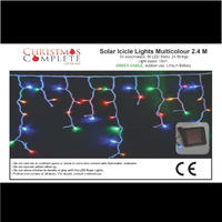 LED Solar Icicle Lights MULTICOLOUR 2.4m
