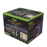 Solar LED Icicle Lights 400 Carnival