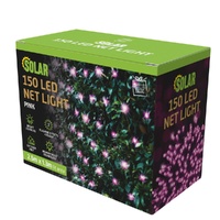Solar LED Net Lights 150 Soft Pink