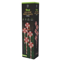 Solar LED Lollipops 5pk 2 Assorted 200cm