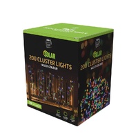 Solar LED Cluster Lights 200 Multicolour 3m
