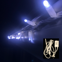 String Lights COOL WHITE 10m White Wire + Controller