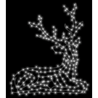 Sitting Reindeer 3D - White 60cm