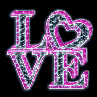 3D Love Motif Pink & White LED 1.6m