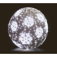 3D Twinkle Ball Motif 70cm Cool White, White Garland
