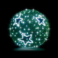 3D Twinkle Ball Motif 50cm Cool White, Green Garland