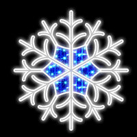 Snowflake Cool White & Blue 90cm