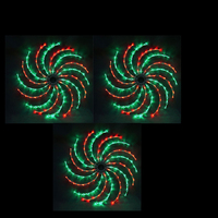 LED Spinner Lights Green & Red SET of 3