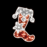 Elf Boot Motif 80cm - Red & White Garland