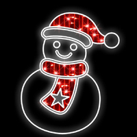 Snowman Motif Red & White 108cm