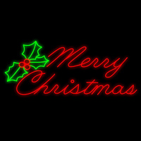 Merry Christmas & Holly Flashing 1.8m