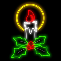 Candle and Holly 100cm