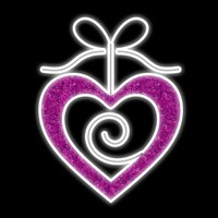 Pink Heart with Bow 80cm