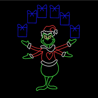 Green Elf Juggling Presents 2.5m Animated
