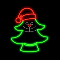 Neon Happy Christmas Tree 56cm