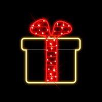 Neon Christmas Present 63cm