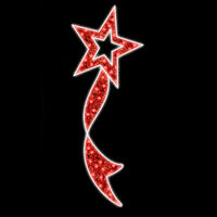 Red Star Ribbon Lamp Pole 200cm