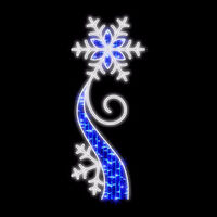 Lamp Pole Snowflake Blue 150cm