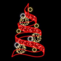 Red Christmas Tree Lamp Pole 200cm