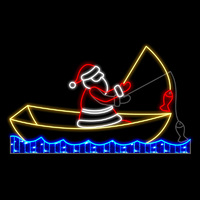 Fishing Santa in Boat 180cm