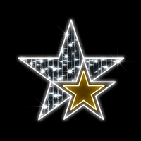 Neon Double Star White Gold 100cm