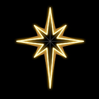 Warm White Star Flashing Motif 110cm