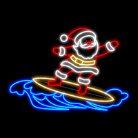 Santa Surfing a Wave Motif 130cm