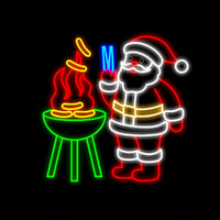 Santa Cooking a BBQ Motif 100cm