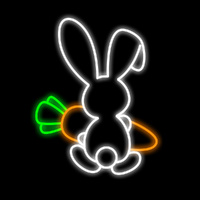 Backside Bunny Holding Carrot 88cm