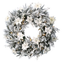 Frosted Colonial LED Wreath 76cm