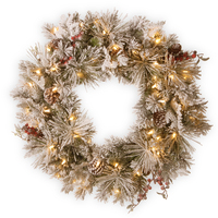 Snowy Bedford LED Wreath 76cm