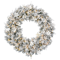 Frosted Colonial LED Wreath 122cm