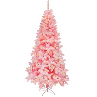 LED Cotton Candy Flocked Pink Tree 210cm