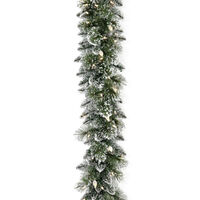 Glittery Bristle Garland Pre-Lit 274cm