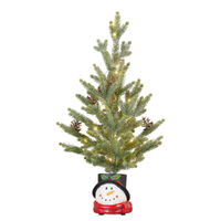 Snowman Pot Tabletop Tree LED 55cm