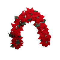 Classic Red Poinsettia Garland 122cm