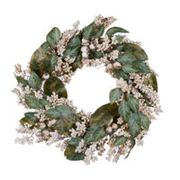 50cm Metallic White Berry Wreath