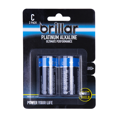 C Platinum Alkaline Batteries 2pk