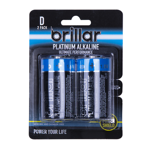 D Platinum Alkaline Batteries 2pk